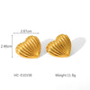 Women's Heartshaped Geometric Stainless Steel Electroplated Earrings