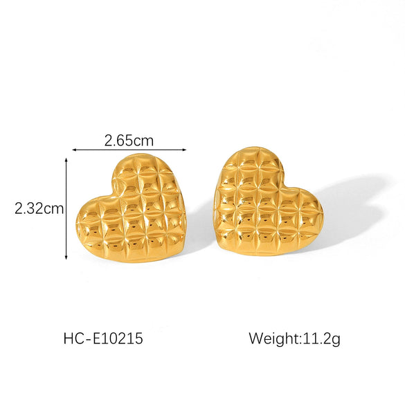 Women's Heartshaped Geometric Stainless Steel Electroplated Earrings