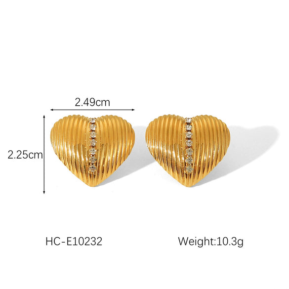 Women's Heartshaped Geometric Stainless Steel Electroplated Earrings