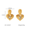 Women's Heartshaped Geometric Stainless Steel Electroplated Earrings