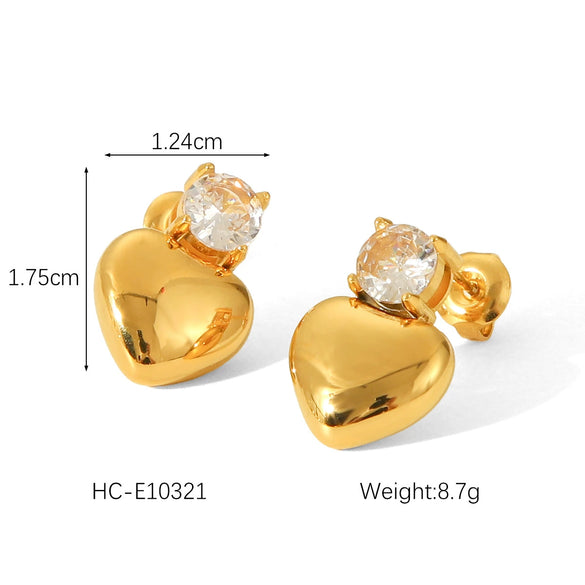 Women's Heartshaped Geometric Stainless Steel Electroplated Earrings