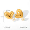 Women's Heartshaped Geometric Stainless Steel Electroplated Earrings