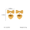 Women's Heartshaped Geometric Stainless Steel Electroplated Earrings