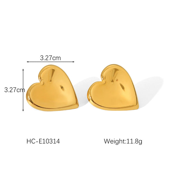 Women's Heartshaped Geometric Stainless Steel Electroplated Earrings