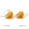 Women's Heartshaped Geometric Stainless Steel Electroplated Earrings
