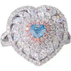 Women's Heartshaped Pink And Red Tourmaline Copper Ring With Colorful Gemstone Design And Electroplated Finish