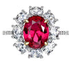 Women's Heartshaped Pink And Red Tourmaline Copper Ring With Colorful Gemstone Design And Electroplated Finish