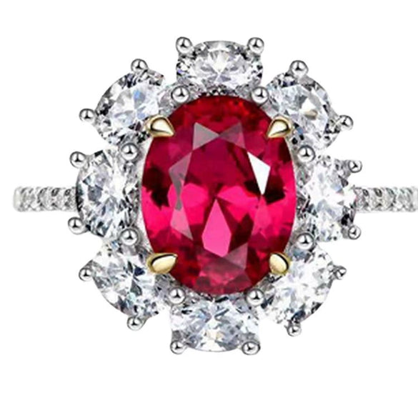 Women's Heartshaped Pink And Red Tourmaline Copper Ring With Colorful Gemstone Design And Electroplated Finish