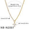 Women's Heartshaped Teardrop Stainless Steel Necklace With 18K Gold Plating And Cubic Zirconia