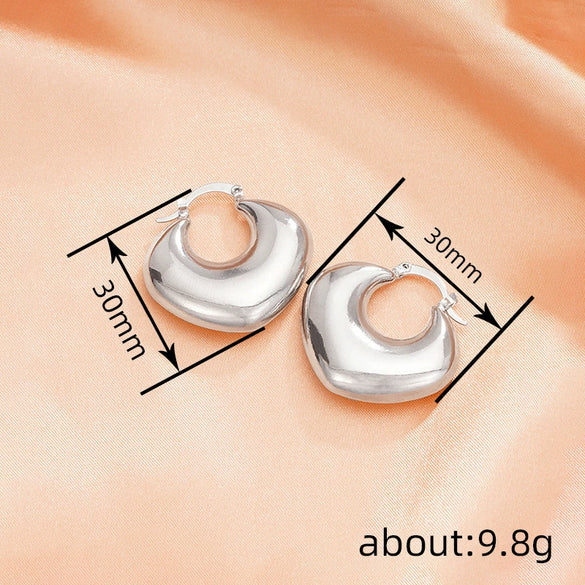 Women's Heavy Industry Exaggerated Geometric Ushaped Copper Electroplated Earrings
