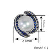 Women's Heavyduty Specialshaped Ring Copper Imitation Pearl Geometric Zirconia Highend Style