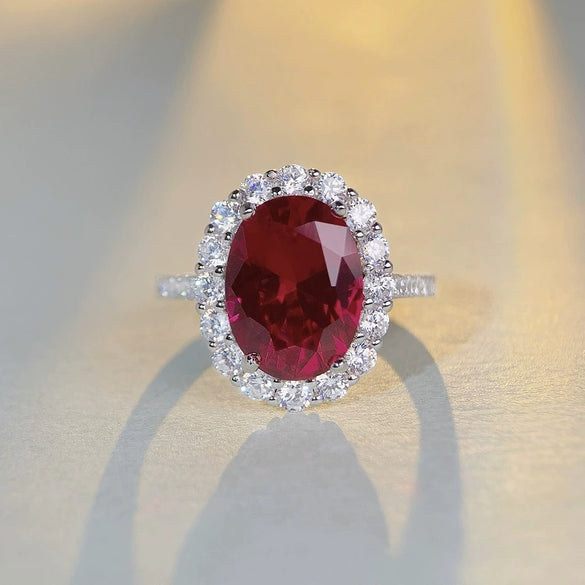 Women's High Carbon Diamond Ring S925 Sterling Silver With Flower Pattern Electroplated Jewelry