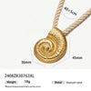 Women's High Color 18K Gold Plated Titanium Steel Conch Sea Star Shell Thick Rope Necklace Fashion Jewelry