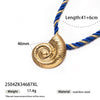 Women's High Color 18K Gold Plated Titanium Steel Conch Sea Star Shell Thick Rope Necklace Fashion Jewelry