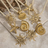 Women's High Color 18K Gold Plated Titanium Steel Conch Sea Star Shell Thick Rope Necklace Fashion Jewelry