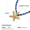Women's High Color 18K Gold Plated Titanium Steel Conch Sea Star Shell Thick Rope Necklace Fashion Jewelry