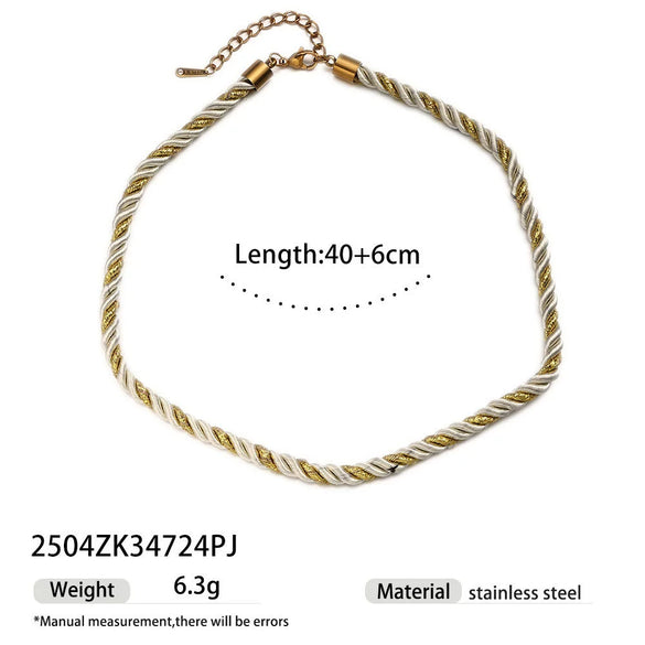 Women's High Color 18K Gold Plated Titanium Steel Conch Sea Star Shell Thick Rope Necklace Fashion Jewelry