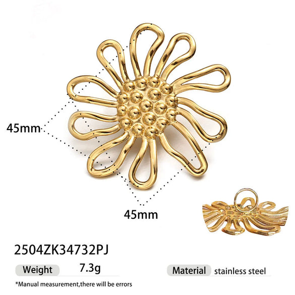 Women's High Color 18K Gold Plated Titanium Steel Conch Sea Star Shell Thick Rope Necklace Fashion Jewelry