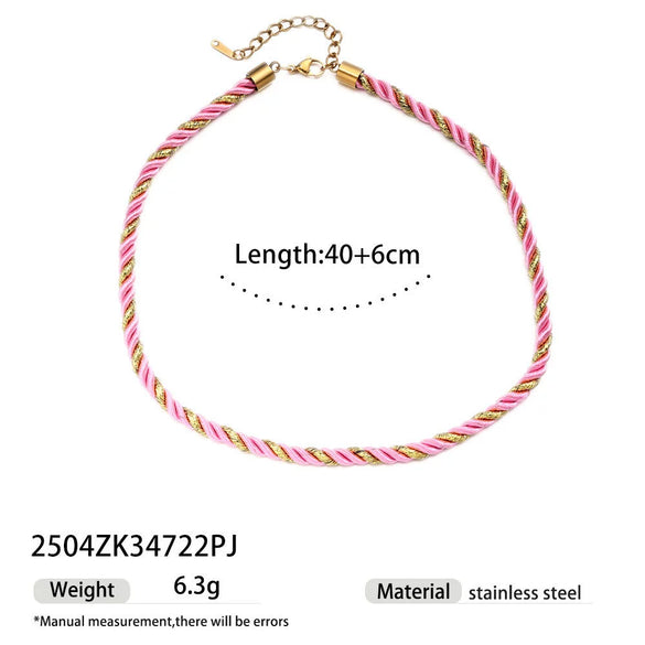 Women's High Color 18K Gold Plated Titanium Steel Conch Sea Star Shell Thick Rope Necklace Fashion Jewelry