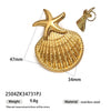 Women's High Color 18K Gold Plated Titanium Steel Conch Sea Star Shell Thick Rope Necklace Fashion Jewelry