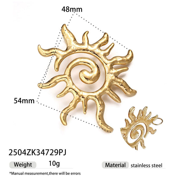 Women's High Color 18K Gold Plated Titanium Steel Conch Sea Star Shell Thick Rope Necklace Fashion Jewelry