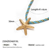Women's High Color 18K Gold Plated Titanium Steel Conch Sea Star Shell Thick Rope Necklace Fashion Jewelry