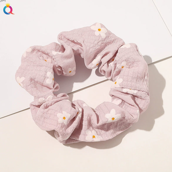 Women's High Elastic Plaid Fabric Hair Tie Handmade Simple Ponytail Hair Accessory For Everyday Styling