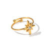 Women's High End Fashionable Open Ring With Geometric Design Made Of Stainless Steel And Electroplated
