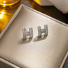 Women's High End Light Luxury Letter H Earrings In Copper With Cartoon Style And Letter Pattern