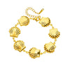 Women's High End Stainless Steel 18K Gold Plated Cuban Chain Bracelet With Geometric Pattern And Scallop Design Electroplated