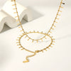 Women's High End Summer Tassel Necklace In 18K Gold Plated Stainless Steel With Wave Pattern And Vacuum Real Gold Pvd Furnace Treatment