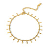 Women's High End Summer Tassel Necklace In 18K Gold Plated Stainless Steel With Wave Pattern And Vacuum Real Gold Pvd Furnace Treatment