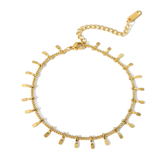 Women's High End Summer Tassel Necklace In 18K Gold Plated Stainless Steel With Wave Pattern And Vacuum Real Gold Pvd Furnace Treatment