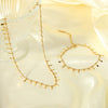 Women's High End Summer Tassel Necklace In 18K Gold Plated Stainless Steel With Wave Pattern And Vacuum Real Gold Pvd Furnace Treatment