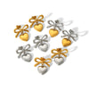 Women's High Sense Stainless Steel Heartshaped 18K Gold Electroplated Earrings
