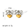 Women's High Sense Stainless Steel Heartshaped 18K Gold Electroplated Earrings