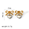 Women's High Sense Stainless Steel Heartshaped 18K Gold Electroplated Earrings