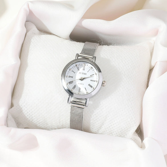 Women's Highclass Cold Style Niche Quartz Watch Alloy Case And Strap Round Dial Simple Elegant Retro