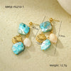 Women's Highend Beach Blue Shell Conch Tassel Titanium Steel Earrings With Electroplating Treatment