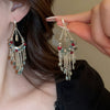 Women's Highend Copper Geometric Zircon Tassel Earrings