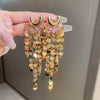 Women's Highend Copper Geometric Zircon Tassel Earrings