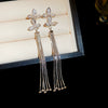 Women's Highend Copper Geometric Zircon Tassel Earrings