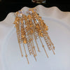 Women's Highend Copper Geometric Zircon Tassel Earrings