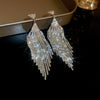 Women's Highend Copper Geometric Zircon Tassel Earrings