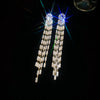 Women's Highend Copper Geometric Zircon Tassel Earrings