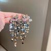 Women's Highend Copper Geometric Zircon Tassel Earrings