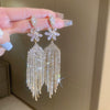 Women's Highend Copper Geometric Zircon Tassel Earrings