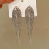 Women's Highend Copper Geometric Zircon Tassel Earrings