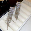 Women's Highend Copper Geometric Zircon Tassel Earrings