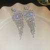 Women's Highend Copper Geometric Zircon Tassel Earrings